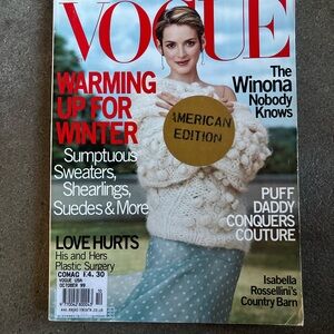 Vogue US October 1999 Magazine – Vintage 90s